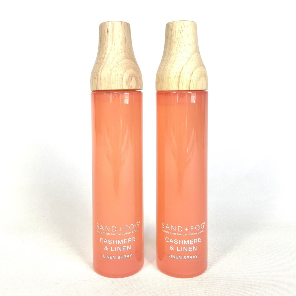 Sand + Fog Cashmere & Linen Room Spray Set 2 Glass Bottles 3.4oz New‎
